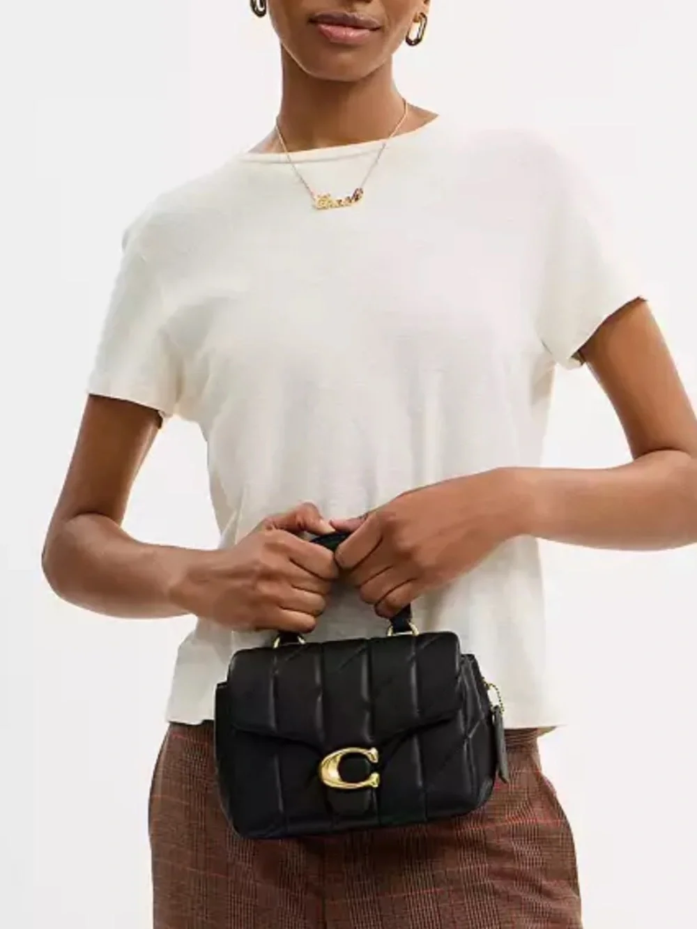 ✨NWT Coach Tabby Quilted Napa Leather Top-Handle Bag with Gold & Leather Strap ✨